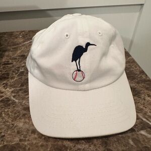 Mejia Brothers Clothing Co 100% Cotton White Stork MB Baseball Hat Leather Strap